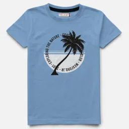 HELLCAT Sky Blue & Rust Printed T-Shirt (Pack Of 2) image 3