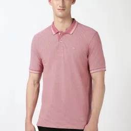 Peter England pink Stripes T-shirts image 1