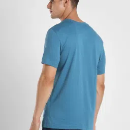 Reebok Blue Cotton Slim Fit Sports T-Shirt image 2
