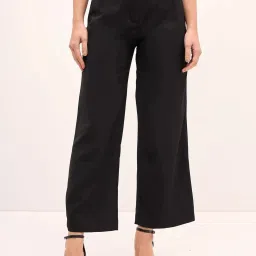 SALT Attire Black Plain Trousers image 1