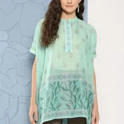 Yufta Green Printed Kaftan Top-image-28
