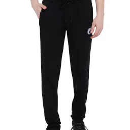 Omtex Black Regular Fit Solid Track Pants image 1
