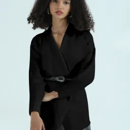 showoffff Showoff Black Regular Fit Top With Belt image 2