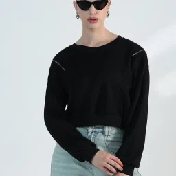 showoffff Showoff Black Cotton Relaxed Fit Top image 2