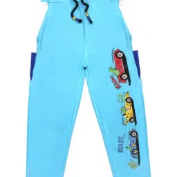 Lazy Shark Kids Blue Printed Joggers-picture-27