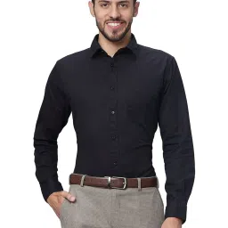 Raymond Black Cotton Linen Slim Fit Shirt image 1