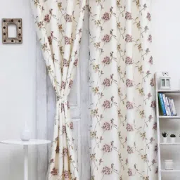 Ariana Floral Embroidery Lavender Polyester 9 ft Long Door Curtain-picture-35