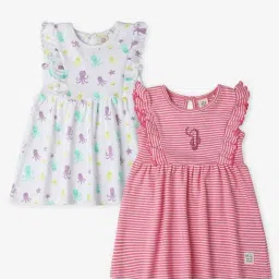 Ed-a-Mamma Infant Girls Multicolor Cotton Printed Casual Dress-picture-21