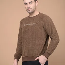 Crimsoune Club Brown Regular Fit Logo Printed Sweatshirt image 1