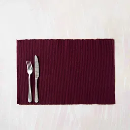 Fabindia Home Prithi Maroon Cotton Table Placemat - Set Of 4 image 2