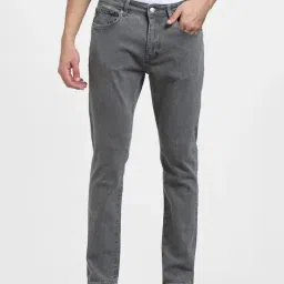 SELECTED HOMME Dark Grey Slim Fit Lightly Washed Jeans-picture-12