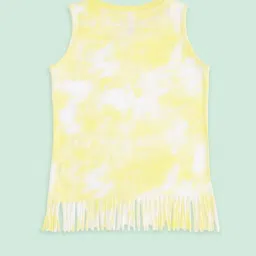 Pantaloons Junior Kids Yellow Cotton Over Dyed T-Shirt image 2