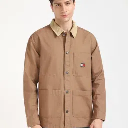 Tommy Hilfiger Vintage Camel Cotton Loose Fit Shirt-image-71