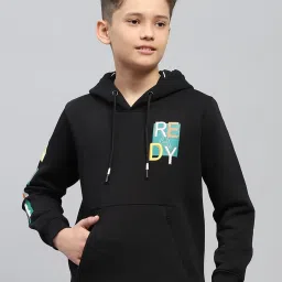 Monte Carlo Boys Black Cotton Blend Printed Sweatshirt image 1