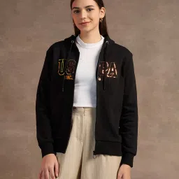 U.S. Polo Assn. Black Cotton Printed Sweatshirt image 1