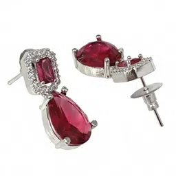 KARATCART Dazzling American Diamond Studded Jewellery Set image 3