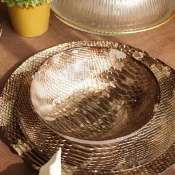 Pure Home and Living Brown Glass Croc Textured Serving Bowl (0.5 L)-picture-19