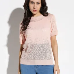 showoffff SHOWOFF Peach Self Design Top image 2