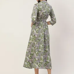 Deewa Grey Floral Print Midi Dress image 2