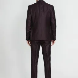 Arrow Purple Regular Fit Self Pattern Three Piece Suit image 2