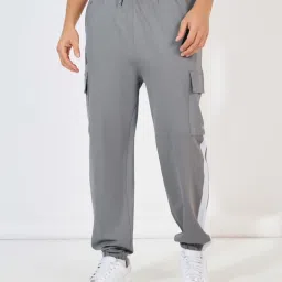Styli Grey Relaxed fit Solid Joggers image 1