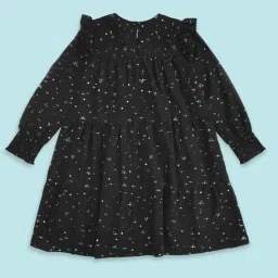 Pantaloons Junior Black Printed Full Sleeves Party Dress image 2