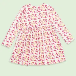 Pantaloons Junior Pink Cotton Printed Full Sleeves Dress image 2