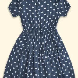 Pantaloons Junior Navy & White Printed Dress image 2