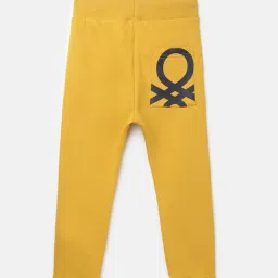 United Colors of Benetton Kids Boy's Solid Regular Fit Joggers with Drawstring Closure image 2