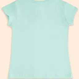 Pantaloons Junior Mint Green Cotton Printed T-Shirt image 2