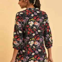 W Black Cotton Printed Shirt image 2