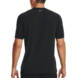 Under Armour Black Muscle Fit Self Pattern Sports T-Shirt image 2