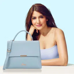 Lavie Marsh Flap Blue Solid Medium Satchel Handbag image 2