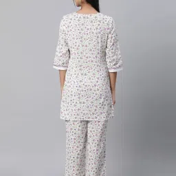 Aurelia White Cotton Printed Straight Kurti image 2