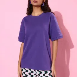 Dillinger Purple Fleece Relaxed Fit Oversized Sweatshirt-image-7