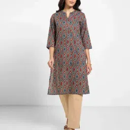Rangmanch By Pantaloons Maroon Regular Fit Printed Kurta-image-79