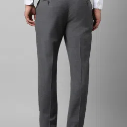 Louis Philippe Grey Slim Fit Texture Trousers image 2