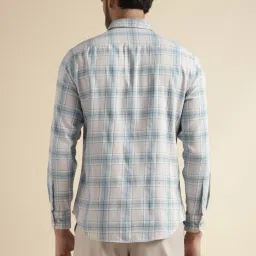 Andamen Khaki & Blue Slim Fit Checks Shirt image 2