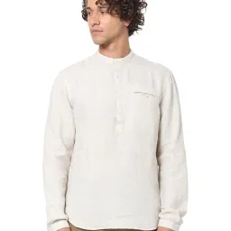 celio celio* Off White Linen Regular Fit Shirt image 1