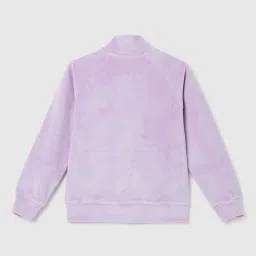 United Colors of Benetton Kids Girl's Regular Fit High Neck Solid Sweatshirt image 2