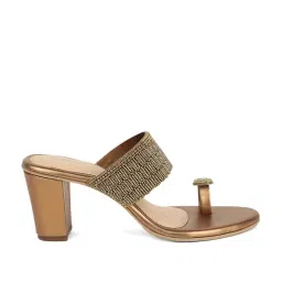 Marie Claire by Bata Women's Golden Toe Ring Sandals image 2