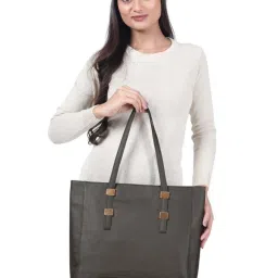 Toteteca Olive Solid Medium Tote Handbag image 2