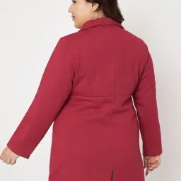 BRINNS Maroon Solid Overcoat image 2