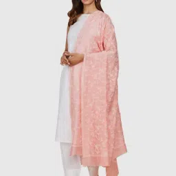 Fabindia Pink Embroidered Dupatta-image-43