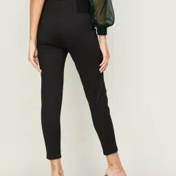 Code by Lifestyle Black Regular Fit Mid Rise Trousers image 2
