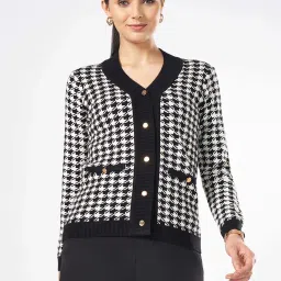 Annabelle by Pantaloons Black Jacquard Cardigan image 1