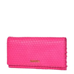 SASSORA Pink Textured Rfid Wallet for Women image 2