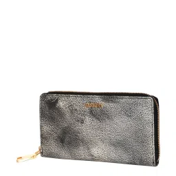 SASSORA Black Textured Rfid Zip Around Wallet for Women image 2