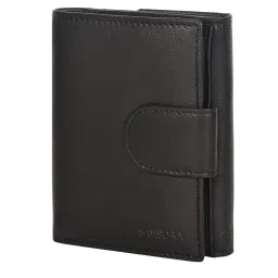SASSORA Black Solid Rfid Bi-Fold Wallet for Women image 2
