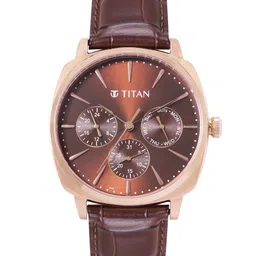 Titan Men Classique Leather Analogue Watch 90189WL01-Blue-image-59